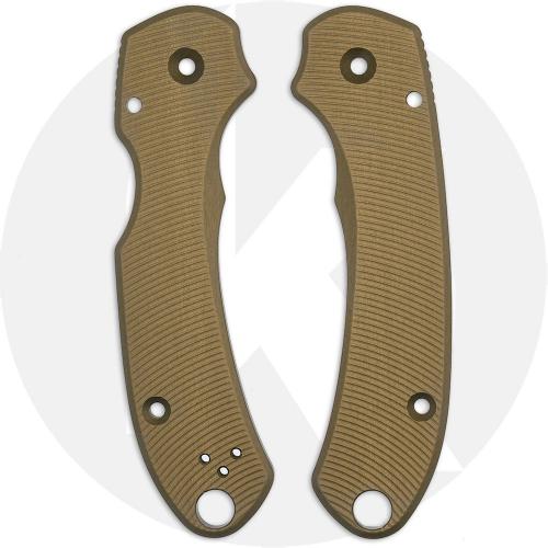 AWT Spyderco Para 3 Custom Aluminum Scales - SKINNY Aggressive Agent - Clip Side Liner Delete - FDE Anodized