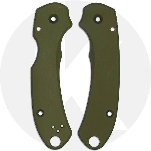 AWT Spyderco Para 3 Custom Aluminum Scales - SKINNY Agent Series - Clip Side Liner Delete - OD Green Anodized