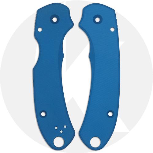 AWT Spyderco Para 3 Custom Aluminum Scales - SKINNY Agent Series - Clip Side Liner Delete - Cobalt Blue Anodized