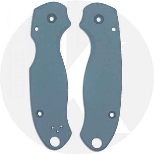 AWT Spyderco Para 3 Custom Aluminum Scales - Agent Series - Clip Side Liner Delete - Cerakote - Blue Titanium