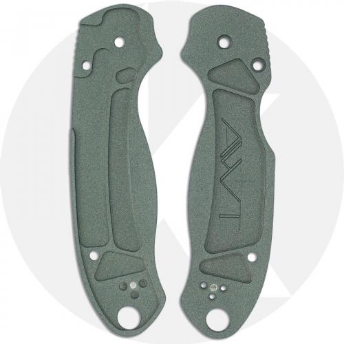 AWT Spyderco Para 3 Custom Aluminum Scales - Agent Series - Clip Side Liner Delete - Cerakote - Charcoal Green