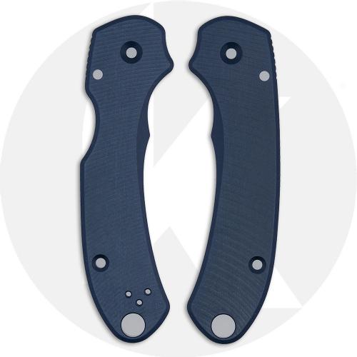 AWT Spyderco Para 3 Custom Aluminum Scales - SKINNY Agent Series - Clip Side Liner Delete - Exclusive Midnight Blue Type III Hard Coat