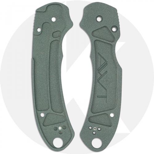AWT Spyderco Para 3 Custom Aluminum Scales - SKINNY Agent Series - Clip Side Liner Delete - Cerakote - Charcoal Green