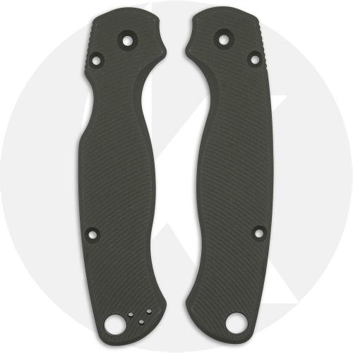 AWT Spyderco Para Military 2 Scales - Aggressive Agent Series - Clip Side Liner Delete - Cerakote - Panzer Green KP Exclusive