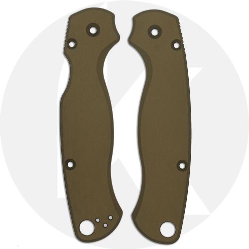 AWT Spyderco Para Military 2 Scales - Agent Series - Clip Side Liner Delete - FDE Anodized