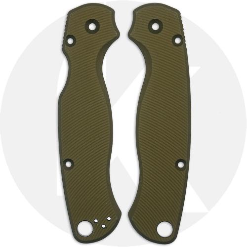 AWT Spyderco Para Military 2 Scales - Aggressive Agent Series - Clip Side Liner Delete - OD Green Anodized