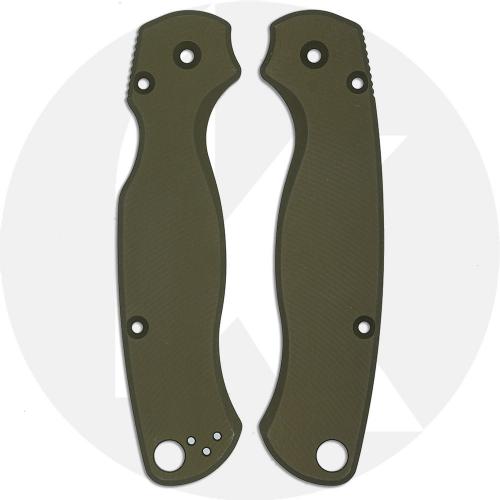 AWT Spyderco Para Military 2 Scales - Agent Series - Clip Side Liner Delete - OD Green Anodized