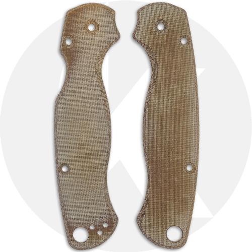 AWT Custom Linen Micarta Scales for Spyderco Para Military 2 Knife - Natural - USA Made