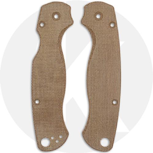 AWT Custom Canvas Micarta Scales for Spyderco Para Military 2 Knife - Natural - USA Made