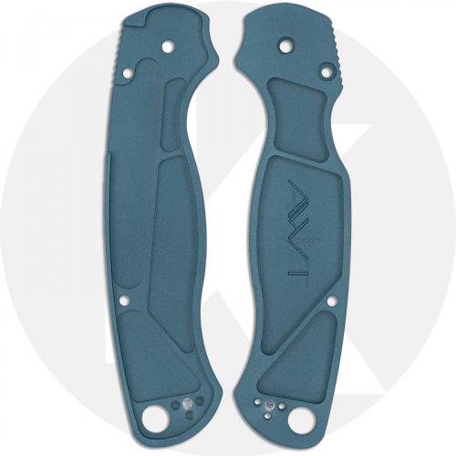 AWT Spyderco Para Military 2 Scales - Agent Series - Clip Side Liner Delete - Cerakote - Blue Titanium