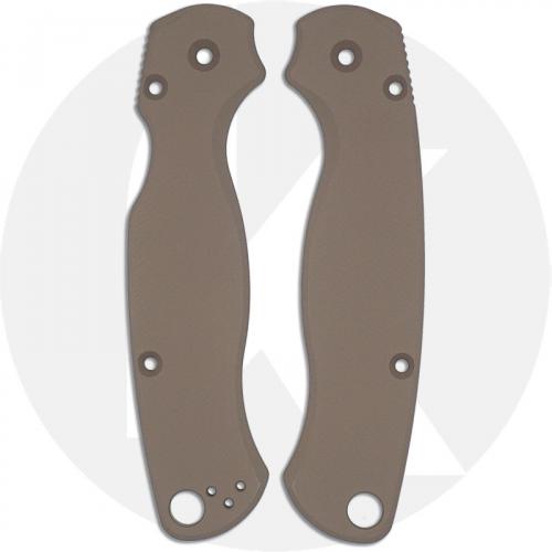 AWT Spyderco Para Military 2 Scales - Agent Series - Clip Side Liner Delete - Cerakote - Magpul FDE