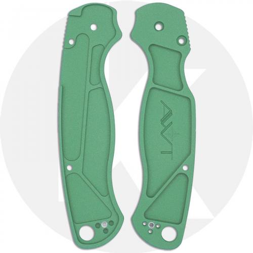 AWT Spyderco Para Military 2 Scales - Agent Series - Clip Side Liner Delete - Cerakote - Squatch Green