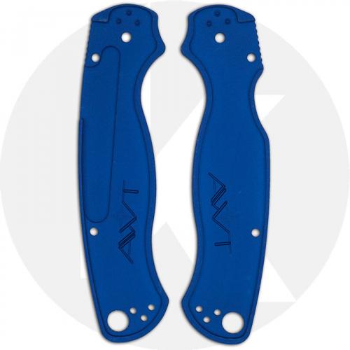 AWT Custom Aluminum Scales for Spyderco Para Military 2 Knife - Cobalt Blue - USA Made