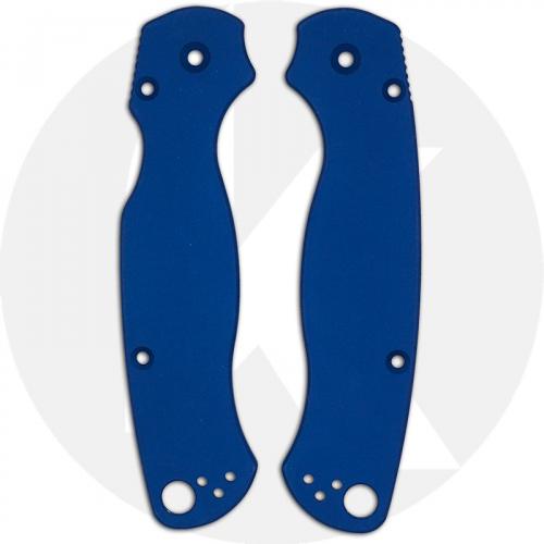 AWT Custom Aluminum Scales for Spyderco Para Military 2 Knife - Cobalt Blue - USA Made