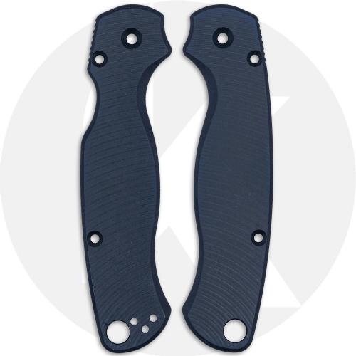 AWT Spyderco Para Military 2 CruCarta Scales - Agent Series - Exclusive Midnight Blue Type III Hard Coat