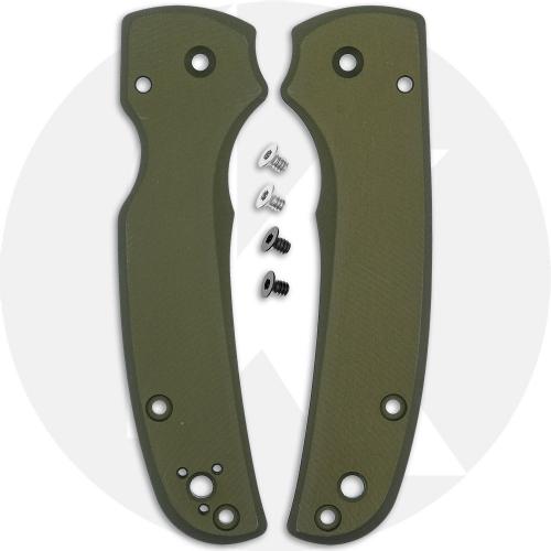 AWT Spyderco Shaman Scales - Agent Series - Clip Side Liner Delete - OD Green Anodized