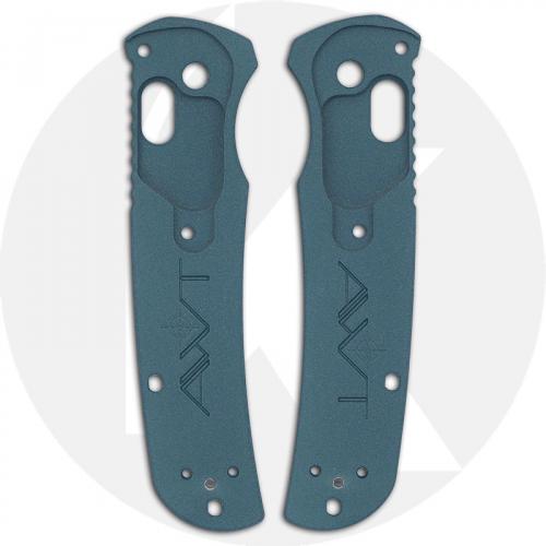 AWT Benchmade Mini Bugout Custom Aluminum Scales - Archon Series - Blue Titanium - Cerakote - USA Made