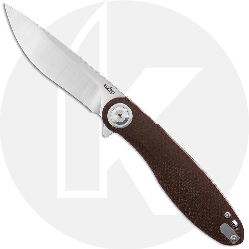 B'yond EDC 2104-BRN Eurus Knife - 14C28N - Brown Micarta