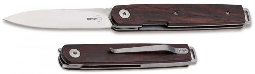 Boker LRF Cocobolo Knife 01BO080 - Kansei Matsuno EDC - Satin Drop Point - Cocobolo - Liner Lock Flipper Knife