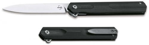 Boker Kyoto Knife 01BO241 - Hairline D2 Drop Point - Black G10 - Flipper Folder