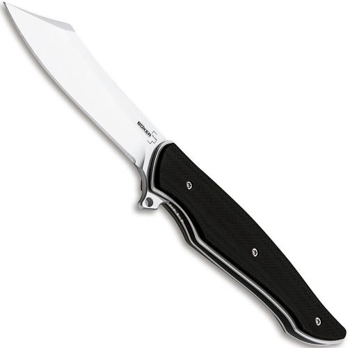 Boker Obscura Knife 01BO243 - Saracen Style Blade - Black G10 - Flipper Folder