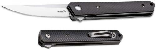 Boker Plus Mini Kwaiken Flipper Folder, Carbon Fiber, 01BO283