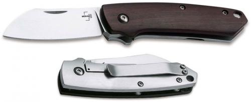 Boker Cox Pro Cocobolo 01BO315 - Jens Anso - Hairline D2 Sheepfoot - Cocobolo and SS - Frame Lock Folder