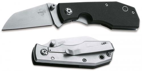 Boker Joule 01BO316 - Michael Reinhold - Compact EDC - Satin D2 Wharncliffe - Black G10 and SS - Frame Lock Folder