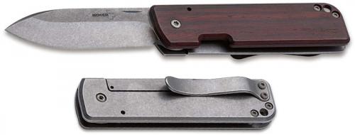 Boker Lancer 42 Cocobolo 01BO468 - Serge Panchenko - Stonewash D2 Spear Point - Cocobolo and SS - Frame Lock Folder