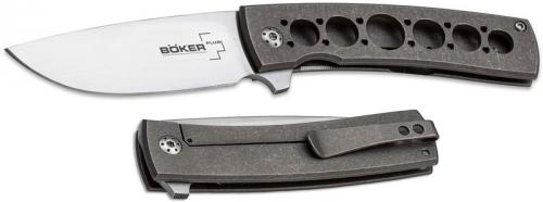 Boker Plus FR Flipper Folder, Drilled Titanium Handle, 01BO740