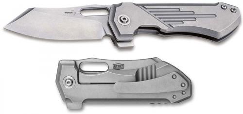 Boker Leviathan Steel Knife 01BO752 - Jason B Stout EDC - D2 Reverse Tanto - Stainless Steel - Frame Lock Flipper Knife