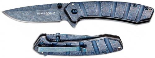 Boker Magnum 01RY825 Raindrop Drop Point Blue Raindrop Stainless Steel Flipper Knife