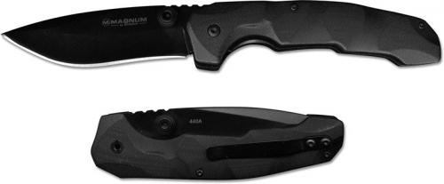 Boker Magnum Hitman 01SC047 Knife Black Drop Point Black G10 Liner Lock Folder
