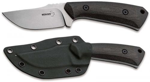 Boker Plus Spark Knife 02BO010 - Kornel Kiss EDC - Stonewash Drop Point Fixed Blade - Micarta Handle - Kydex Sheath