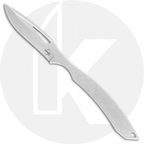 Boker Plus Islero Knife 02BO036 - Charles de Buyer - Compact EDC - Single Piece Stonewash D2 - Spear Point Fixed Blade - Kydex Sheath