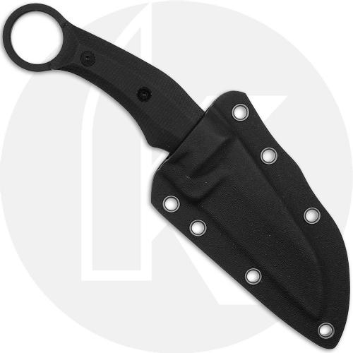 Boker Magnum Straight Karambit 02RY700 Fixed Blade Knife - Black 440A Sheepsfoot - Black Micarta - Black Kydex Sheath