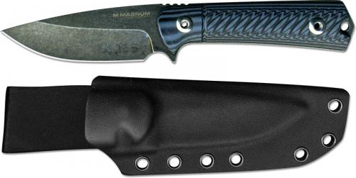 Boker Magnum 02RY854 24 / 7 Knife Dark Stonewash Drop Point EDC Blue and Black Micarta Fixed Blade