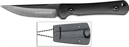 Boker Magnum 02RY866 Lil Friend LG Dark Stonewash Fixed Blade Black G10 Neck Knife