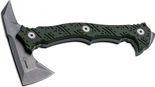 Boker Plus Chicken Hawk 09BO112 DJ Urbanovsky Tomahawk Stonewash D2 Steel OD Green G10