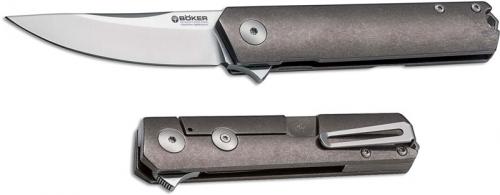 Boker 110664 Kwaiken Compact Lucas Burnley Titanium Frame Lock Flipper Knife Made in Germany