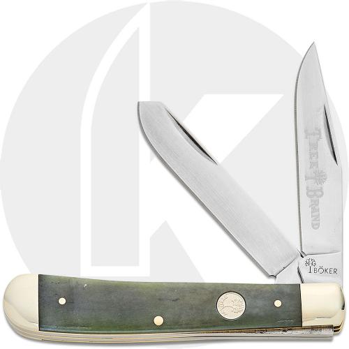 Boker Trapper Knife 110827 - D2 Steel Blades - Smooth Grey Bone - German Import