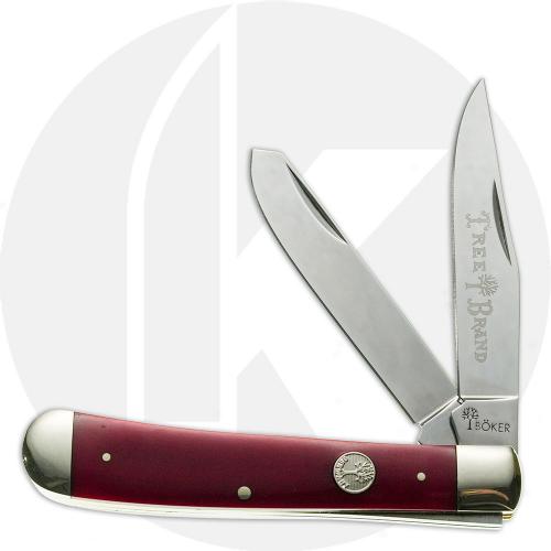 Boker Trapper Knife 110830 - D2 Steel Blades - Smooth Red Bone - German Import