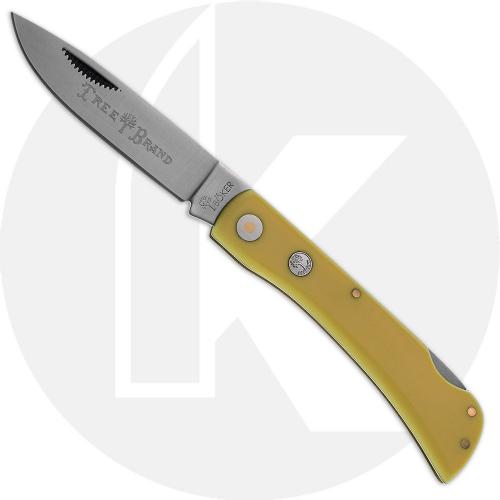 Boker Small Range Buster Knife 110865 - D2 Drop Point - Yellow Delrin - Lock Back Folder