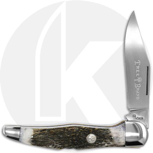 Boker Folding Hunter 110870 Knife - D2 Steel Blade - Stag Handle - Backlock - German Import