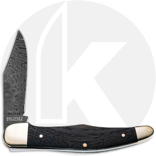 Boker Folding Hunter 20-20 Classic Damast 112021DAM Knife - Damascus - Bog Oak - Serial Number 001 - Discontinued Item - BNIB