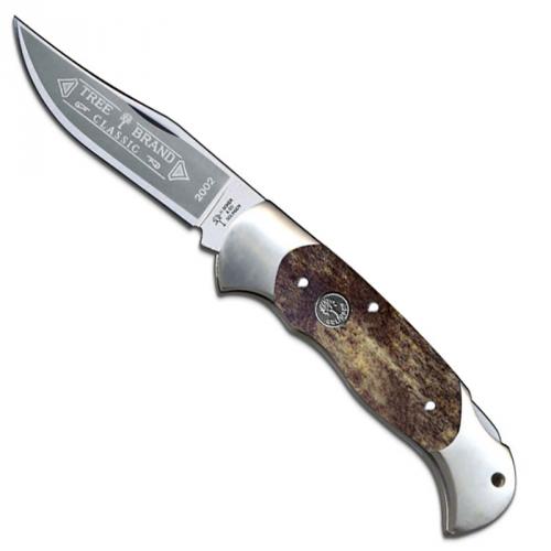 Boker Lock Blade Hunter 2002BK Knife Smooth Buckskin Bone German Made