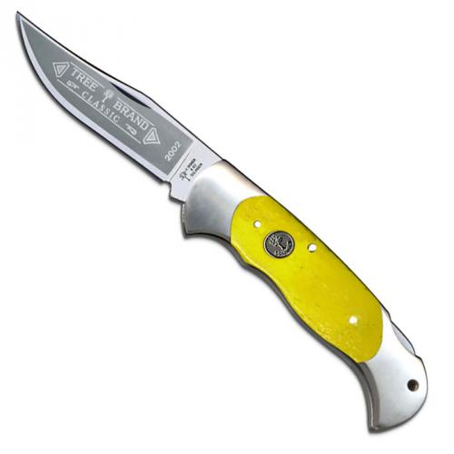 Boker Lock Blade Hunter 2002YB Knife Smooth Yellow Bone German Made