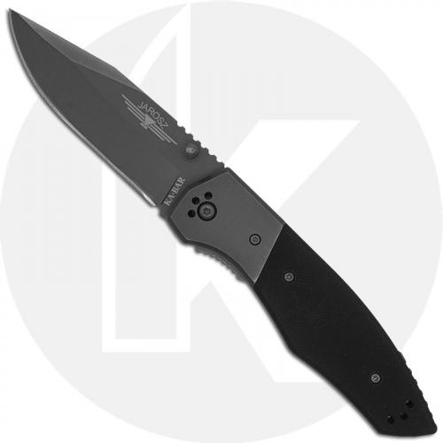 KABAR Jarosz Beartooth Knife 3086 - Jesse Jarosz - Value Price EDC - Gray Clip Point - Black G10 / Gray Steel - Liner Lock Folder