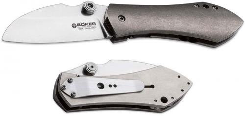 Boker Anso 67 Titan 110320 Knife Special Run Titanium Frame Lock Folder Germany Made