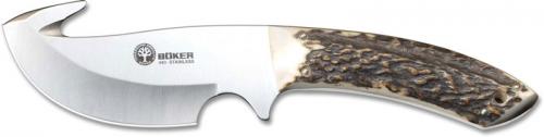 Boker Knives: Boker Gaucho Knife, Gut Hook Hunter with Stag Handle, BK-510HH